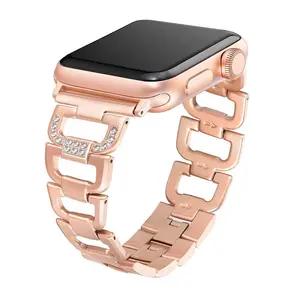 Diamond Metal Band for Apple Watch Band for Women 40mm 42mm 41mm 38mm 46mm 44mm 45mm 49mm Bling Bracelet Link Strap Wristband iWatch Ultra 2/3 series 11 10 9 8 7 6 5 4 se 2/3