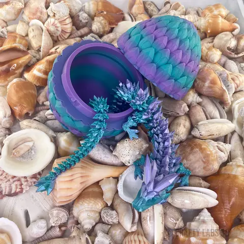Mermaid Edition Crystal Dragon with Matching Dragon Egg - 3D Printed Limited Edition