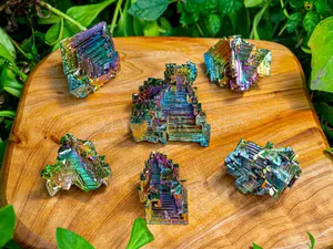 Bismuth Crystal, Rainbow Crystal Cluster, Crystal Home Decor, Healing Crystal Display, Unique Crystal Gift