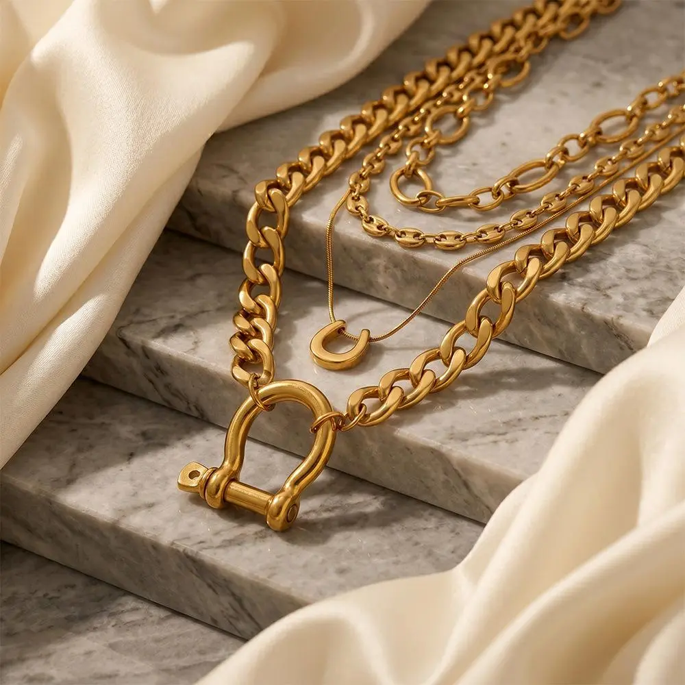 Aurélle Échelon Three-Piece Statement Necklace Set