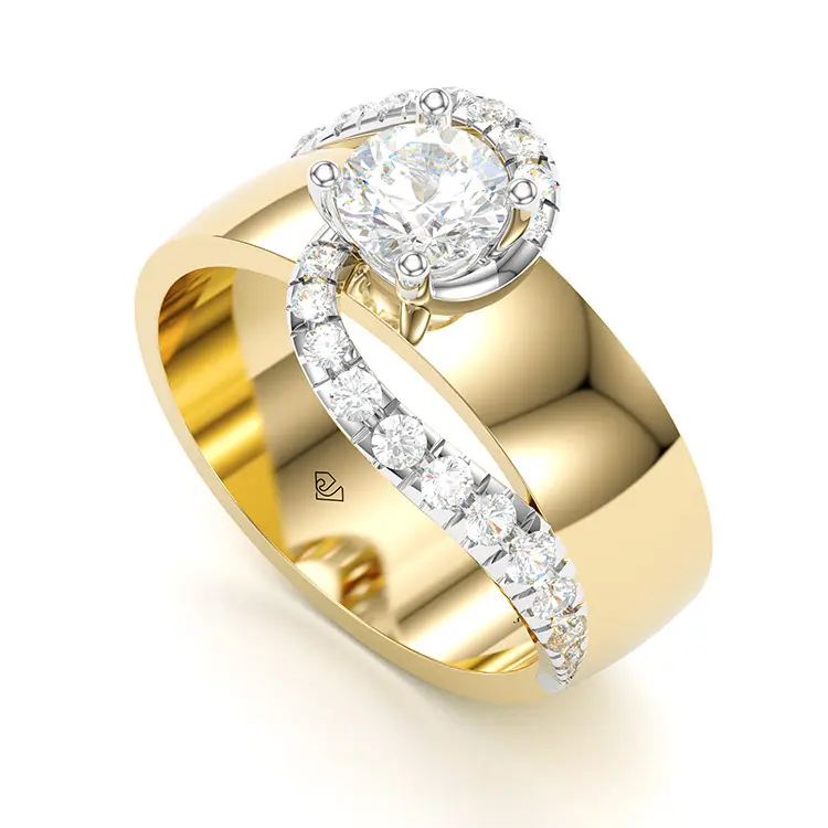 Jorrio Women's 1ct Round Cut Fine Moissanite Elegant Engagement Ring - Handcrafted Traditional High Setting 925 Sterling Silver Gold-Plated Daily Wedding Jewelry, High Setting Ring, Fine Moissanite Rings