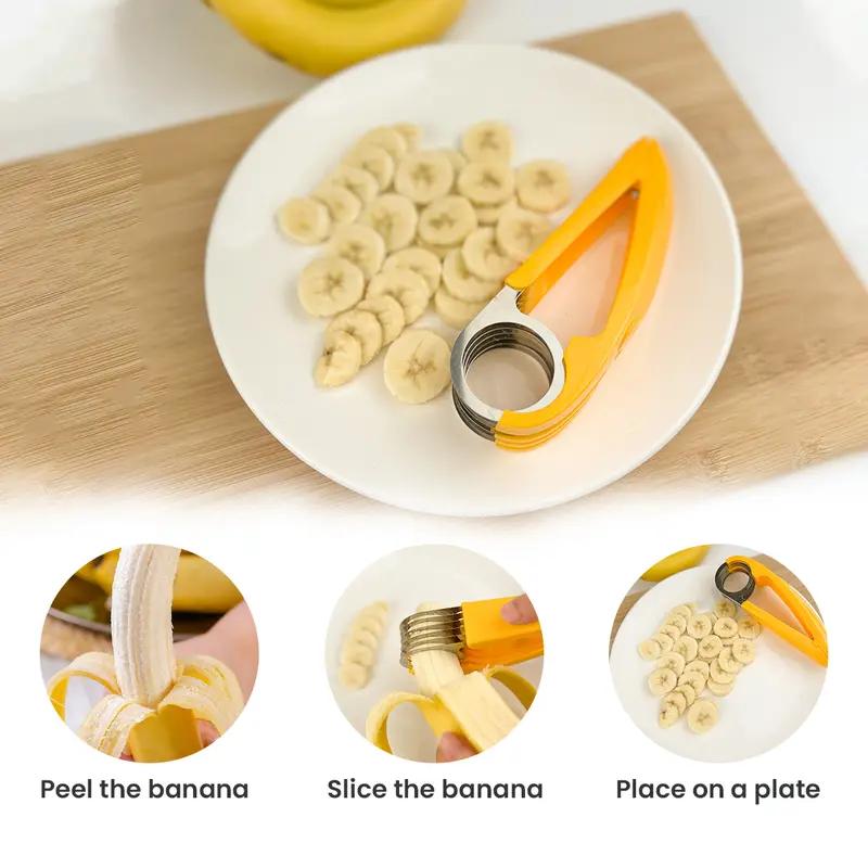 Bananas, Sausages, Ham – Same Tool – Creative PP Banana Slicer, Multi-Functional Kitchen Gadget for Fruit Splitter & Fruit Salad Slicer, Easy to Use