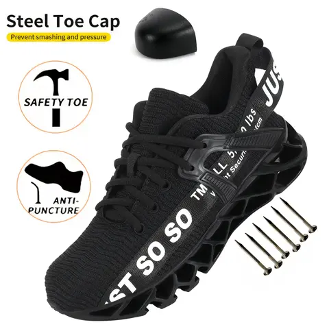 Men Womens Steel Toe Comfortable Work Safety Sneakers for Mens Work Boots for Men Steel Toe Work Safety Shoes
