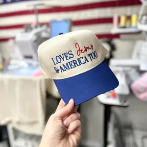 Loves Jesus and America Too Hat – Patriotic 5-Panel Cap, Wardrobe Staple, For Any Season, Relaxed Fit, Easygoing Feel