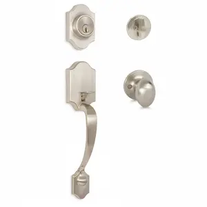Valhala Satin Nickel Decorative Handleset with Somerset Knob