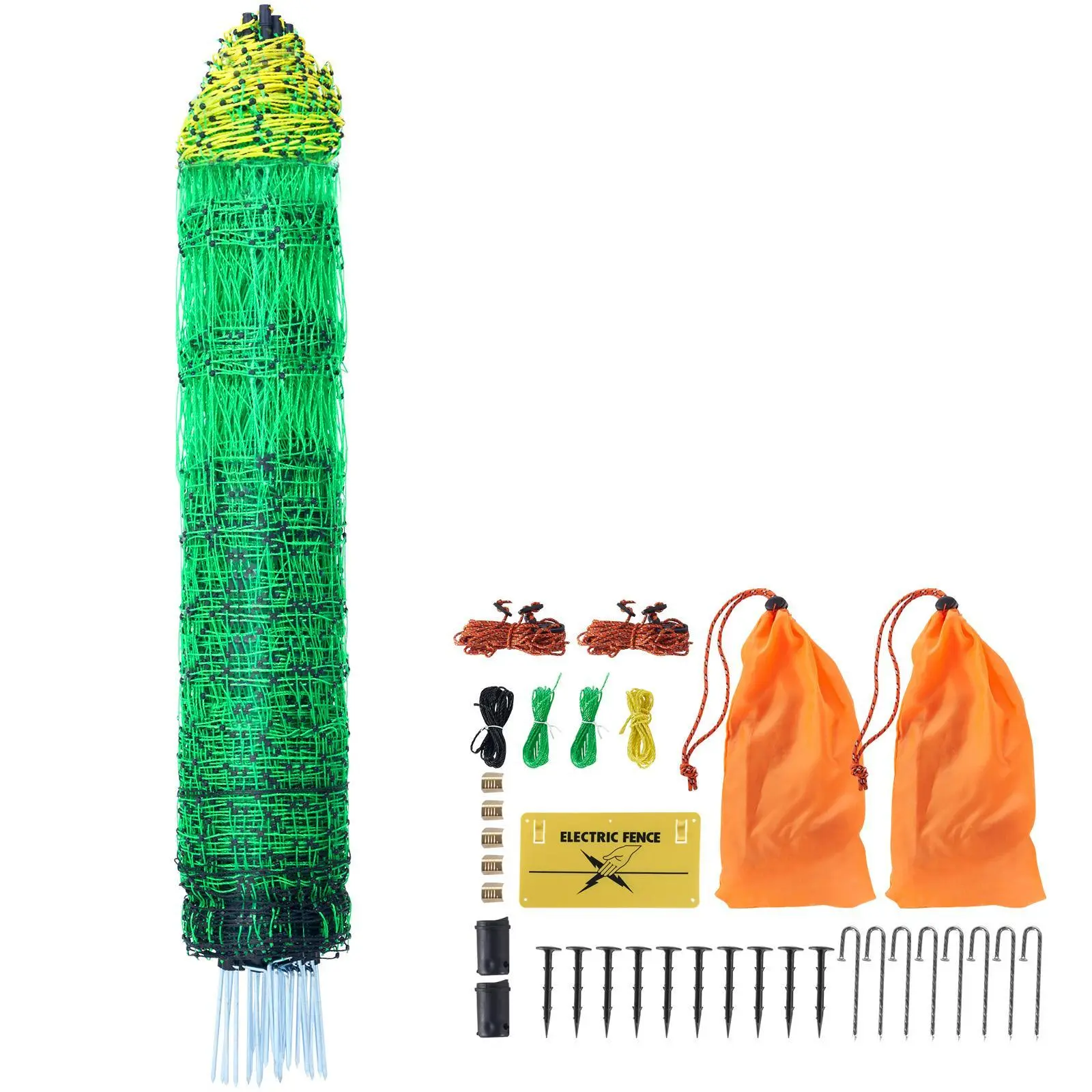 【Summerfinds】VEVOR Electric Fence Netting, PE Net Fencing with Posts & Double-Spiked Stakes, Utility Portable Mesh for Goats, Sheep, Lambs, Deer, Hogs, Dogs, Used in Backyards, Farms, and Ranches