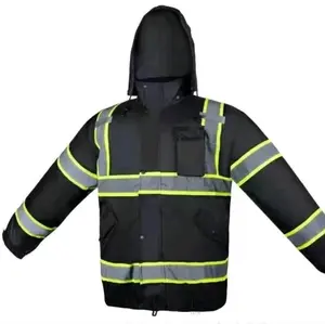 Black Safety Waterproof Bomber Jacket