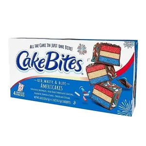 The Original Cakebites, Red, White and Blue AMERICAKES, Grab and Go