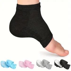 2 Pairs Heightening Wedge Insole Socks for Women and Men, Invisible Silicone Height Increase Socks with Heel Pad Inserts for Hydrating Cracked Heels and Foot Fascia Footwear Shoe