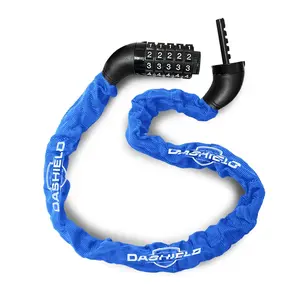 DaShield Bike Chain Lock Security 5 Digit Resettable Combination, 38.6 inches Heavy Duty Anti Theft Lock Chain for Bicycle, Motocycle, Scooter, Gate, Fence (Blue, 3.2ft)