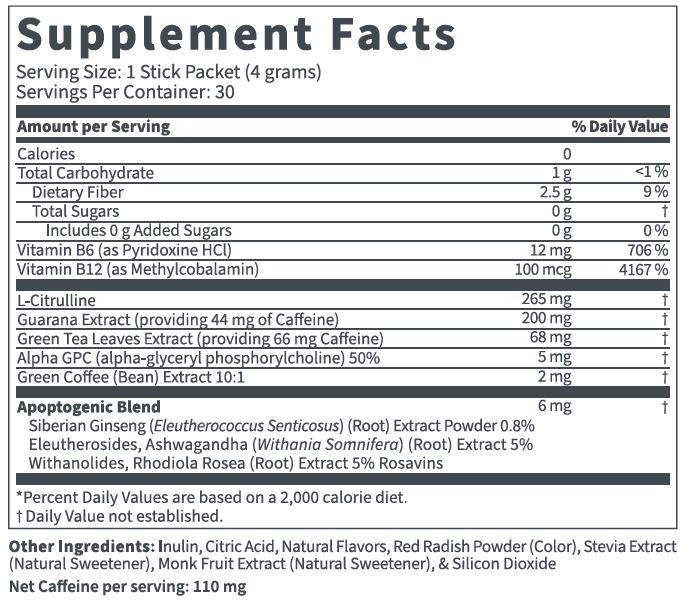 MONAT Energy - 30 Stick Packs - All-Natural Drink Mix for Energy. Supports Physical Performance & Mental Alertness with Natural Flavors Beverage Fruit