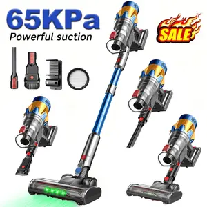 Cordless Vacuum Cleaner, 550W 65KPA 60Mins Cordless Stick Vacuum Cleaner With Touch Screen, Self-Standing,Wall Mount Charging, Handheld Vacuum Cleaners for Home/Pet Hair/Carpets/Hard Floors