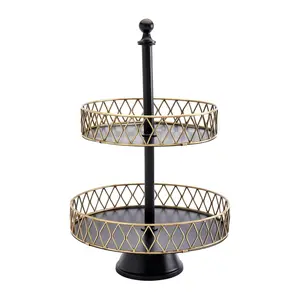 Tabletops Gallery Future Lux 12" Two-Tier Serving Tray