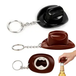 2Pcs Cowboy Hat Bottle Opener Keychain –  Western Style Beer Opener Caps, Portable & Lightweight, Cowgirl Theme Party Favors, Fun Gift for Men & Beer Lovers
