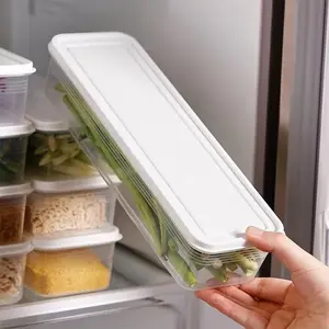 4-Piece Rectangular Food Storage Boxes, Vegetable Storage Box, Reusable Refrigerator Organizer, Stackable Durable Sealed Freezer Containers, Kitchen Storage Accessories, Leak Proof Containers