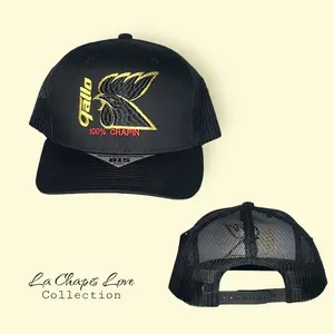 Gorra Logo Bordado Gallo 100% Chapin / Negro
