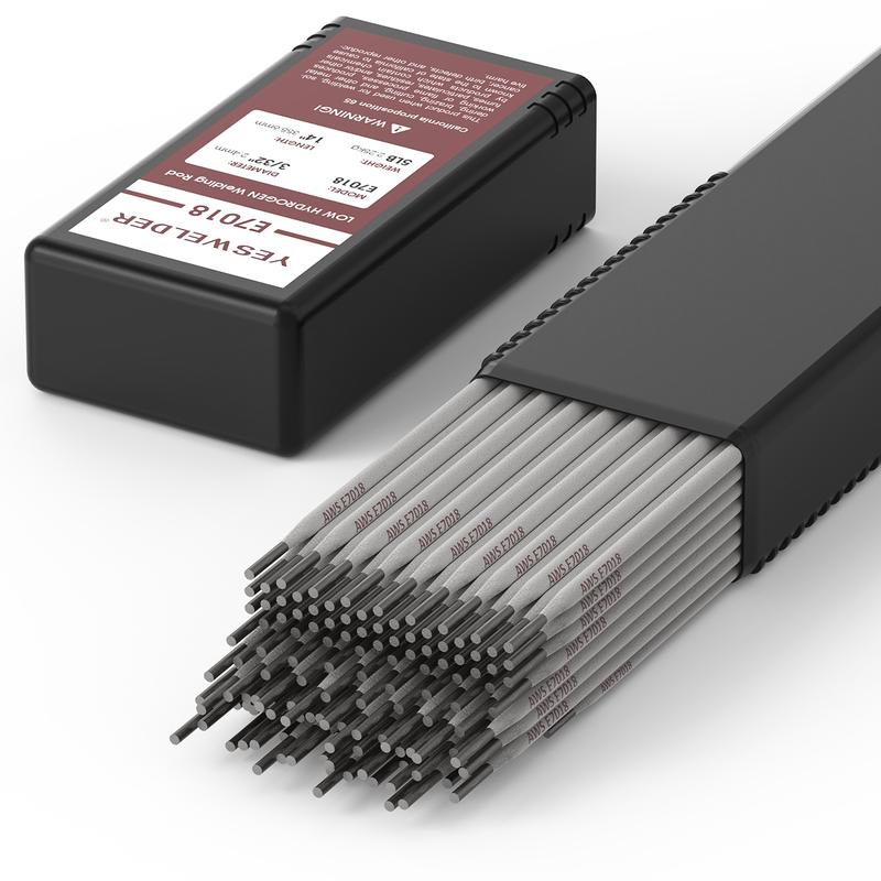 YESWELDER E7018 Low Hydrogen Welding Rods | 5LB Pack, Multi-Size: 1/8", 3/32", 5/32" Carbon Steel Stick Electrodes