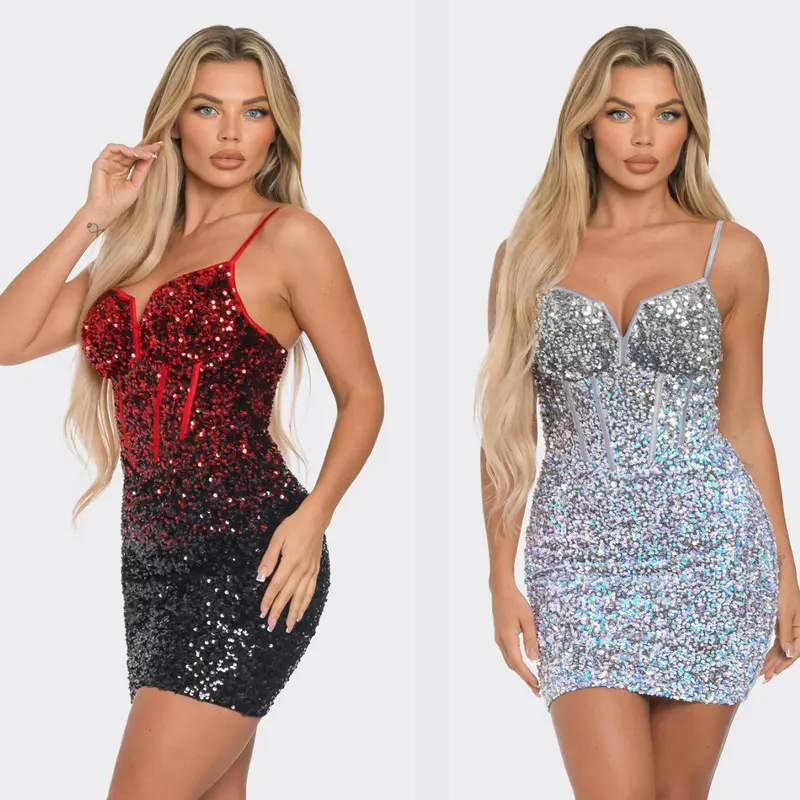 berner mini dress in dark blue sequin - TikTok Shop