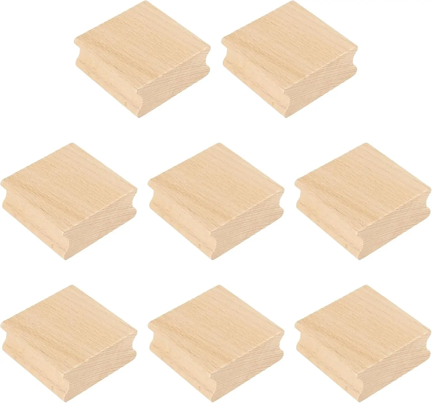 50x50mm Wooden Stamp Block, 8 Pcs Blank Rubber Stamp Mounts Wooden Rubber Beech Hard Wood Blocks for Making DIY Crafting, Wood Color