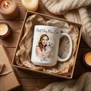 Personalized Dog Mom Mug, Custom Photo Gift, Best Dog Mom Ever Mug, Dog Lover Present, Gift for Her, Custom Name Mug, Pet Owner Gift