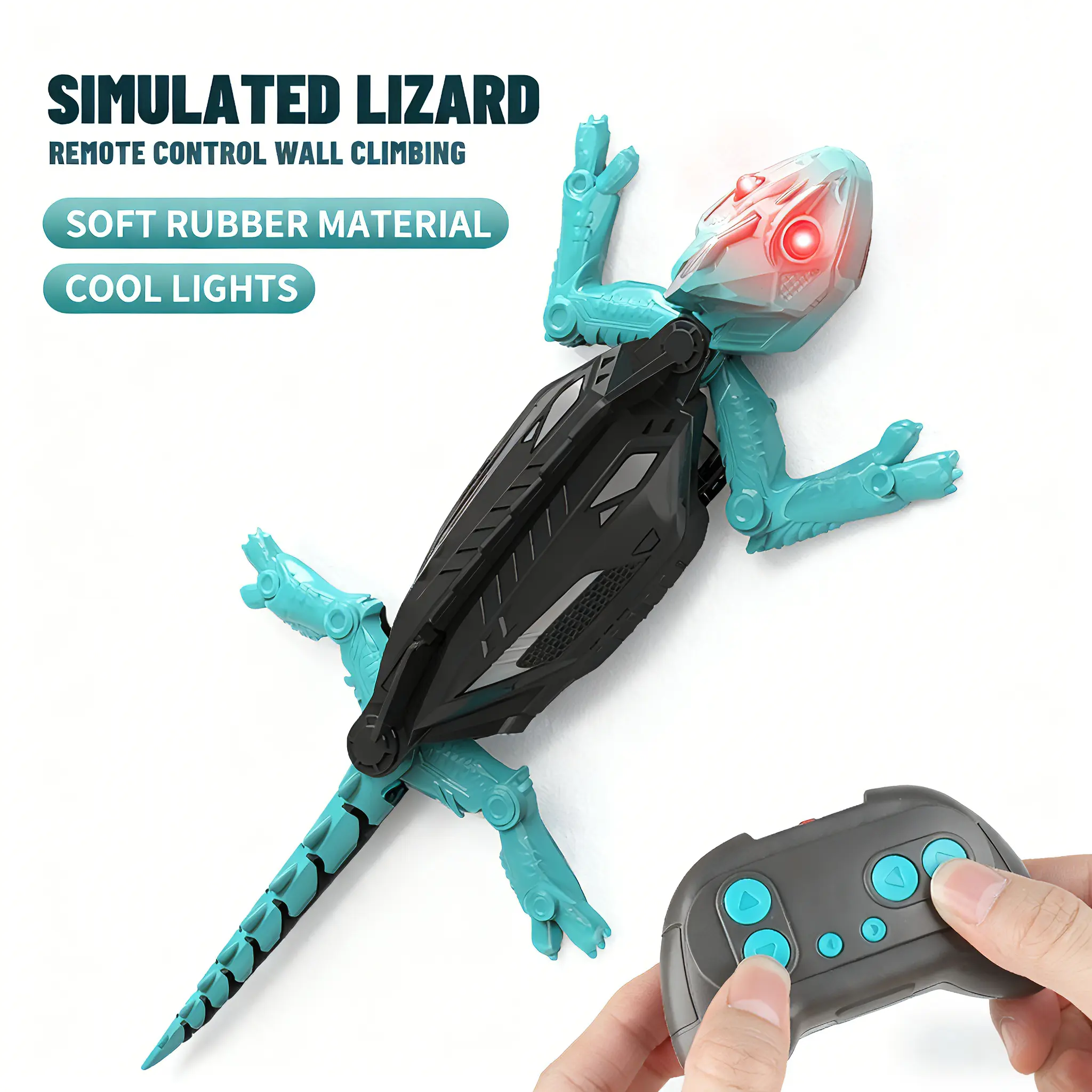 Electric Lizard Toy Remote Control Wall Crawler with LED Neon Eyes 360° Drift Indoor Fun Gift Idea for Family Games & Parties