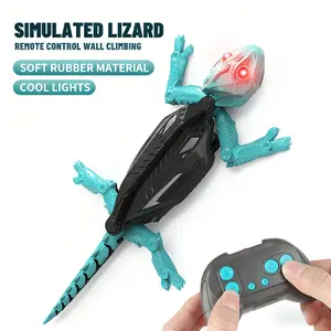 Electric Lizard Toy Remote Control Wall Crawler with LED Neon Eyes 360° Drift Indoor Fun Gift Idea for Family Games & Parties
