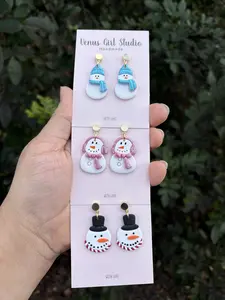 Snowman Clay Earrings
