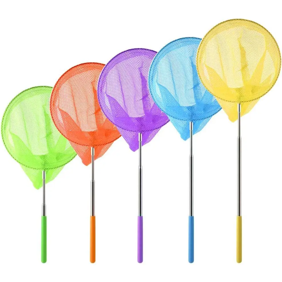 5 Pack Telescopic Butterfly Nets Catching Insects Bugs Fishing Nets Great Outdoor Tools for Playing - Extendable 33 Inch, Colorful Outdoor Tools for Catching Fish Insect Ladybird (Multicolor)