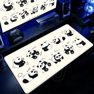 Cute Panda Mousepad Cartoon Animal Large Mousemat XXL Gamer Keyboard Mat Pc HD Desk Mats Company Mouse Pad Black White Cartoon Deskpad For Gift