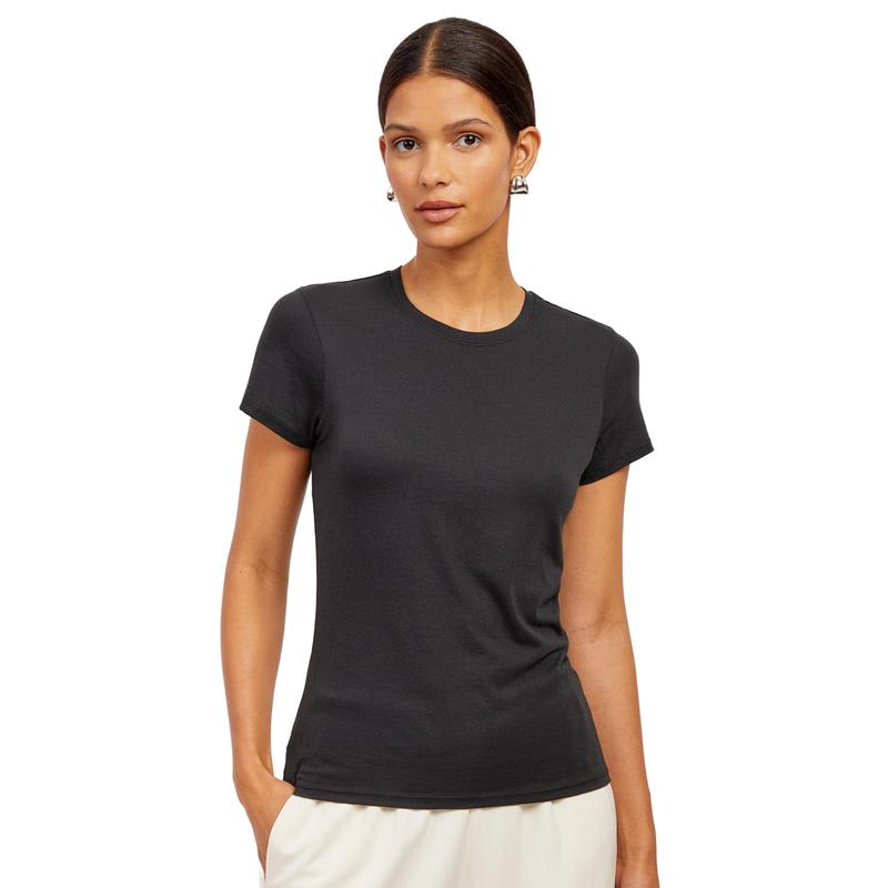 Mott & Bow 1 Pack, 2 Pack, Fitted Crew Marcy Tee Women's Breathable and Lightweight Shirt Suitable for Casual and Professional Wear