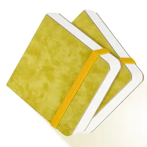 Funto Watercolor Journal 2-Pack, Cold-Pressed 100% Cotton, Pearlescent PU Leather Brown Hard Cover, Removable Elastic Band, Art Supplies for Watercolor & Mixed Media