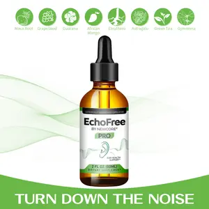 NEWCORE EchoFree PRO 2oz Liquid Formula for Ear Wellness with Chromium Picolinate Ginkgo Biloba & GABA Vegan Daily Support for Quiet Focus & Clarity 2 Droppers/Day