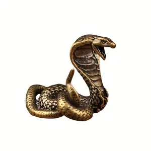 Brass Snake King Figurine, Home Decor Ornament, Small Brass Statue, Collectible Desk Accessory, Unique Gift Idea, Decoration