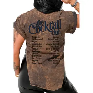 THE COCKTAIL CLUB DESTRUCTED SIDE SLIT TEE