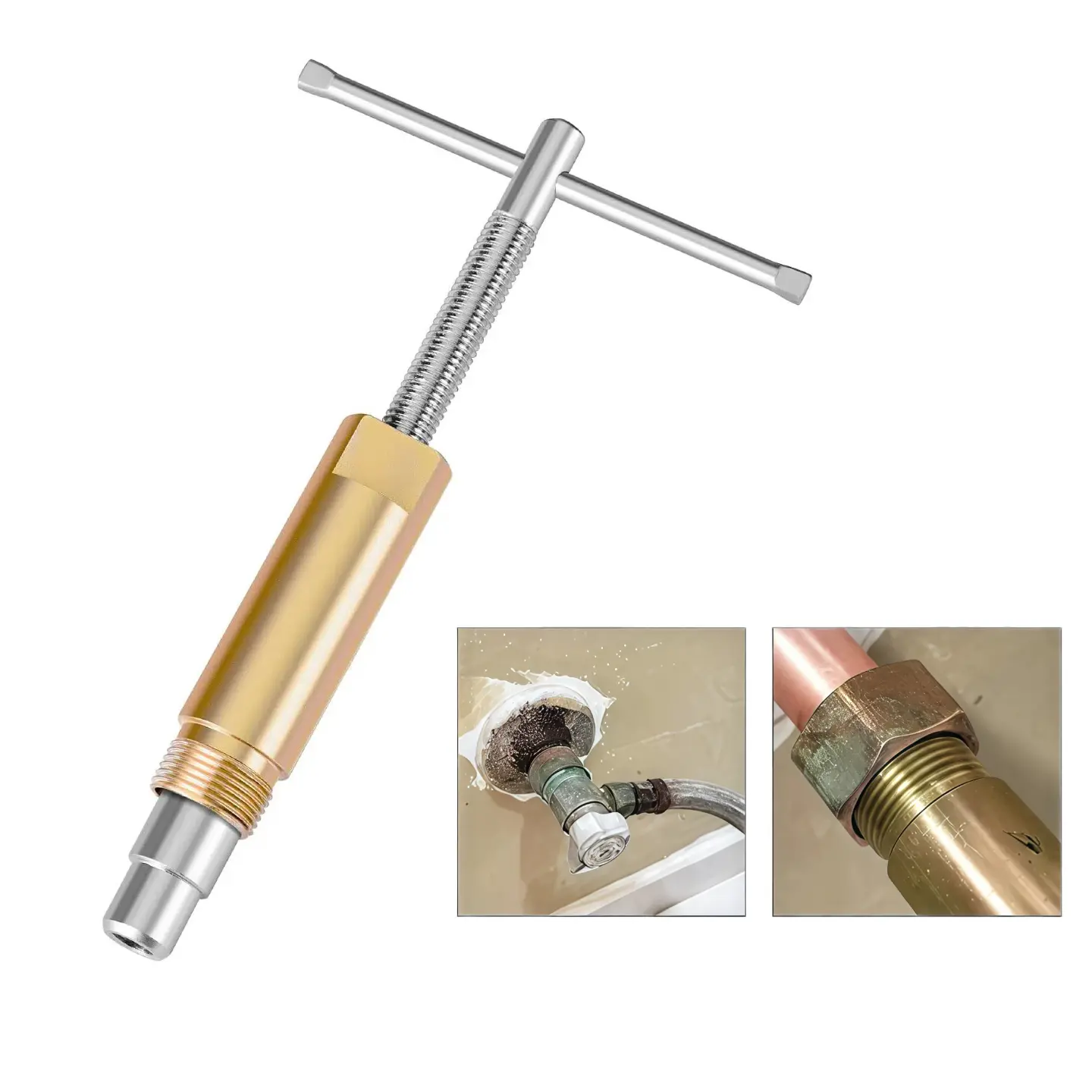 Compression Sleeve Puller & Ferrule Remover 1/2 Inch – Heavy-Duty Zinc-Plated Steel, Effortlessly Removes Frozen Nuts & Copper Rings Without Cutting, Ideal for Kitchen, Bath, Toilet, Angle Stop & Pipe Repair plumbing tool