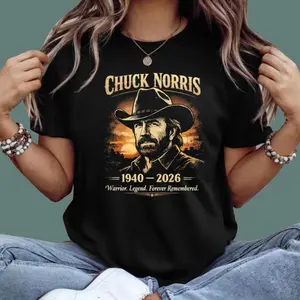 Chuck Norris Two Speeds 21940-2026 T-Shirt – Walk and Kill Graphic Tee for Men | Viral Trendy Action Hero Apparel | Premium Black Cotton Top