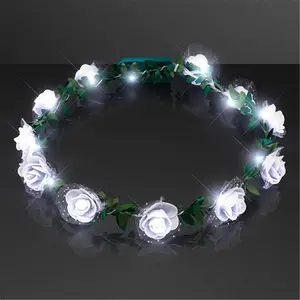Blinkee  Light Up White Rose Flower Princess Halo Crown Headband