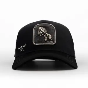 Cap “Horse”,Black/silver,” with malla, “the king ranch”