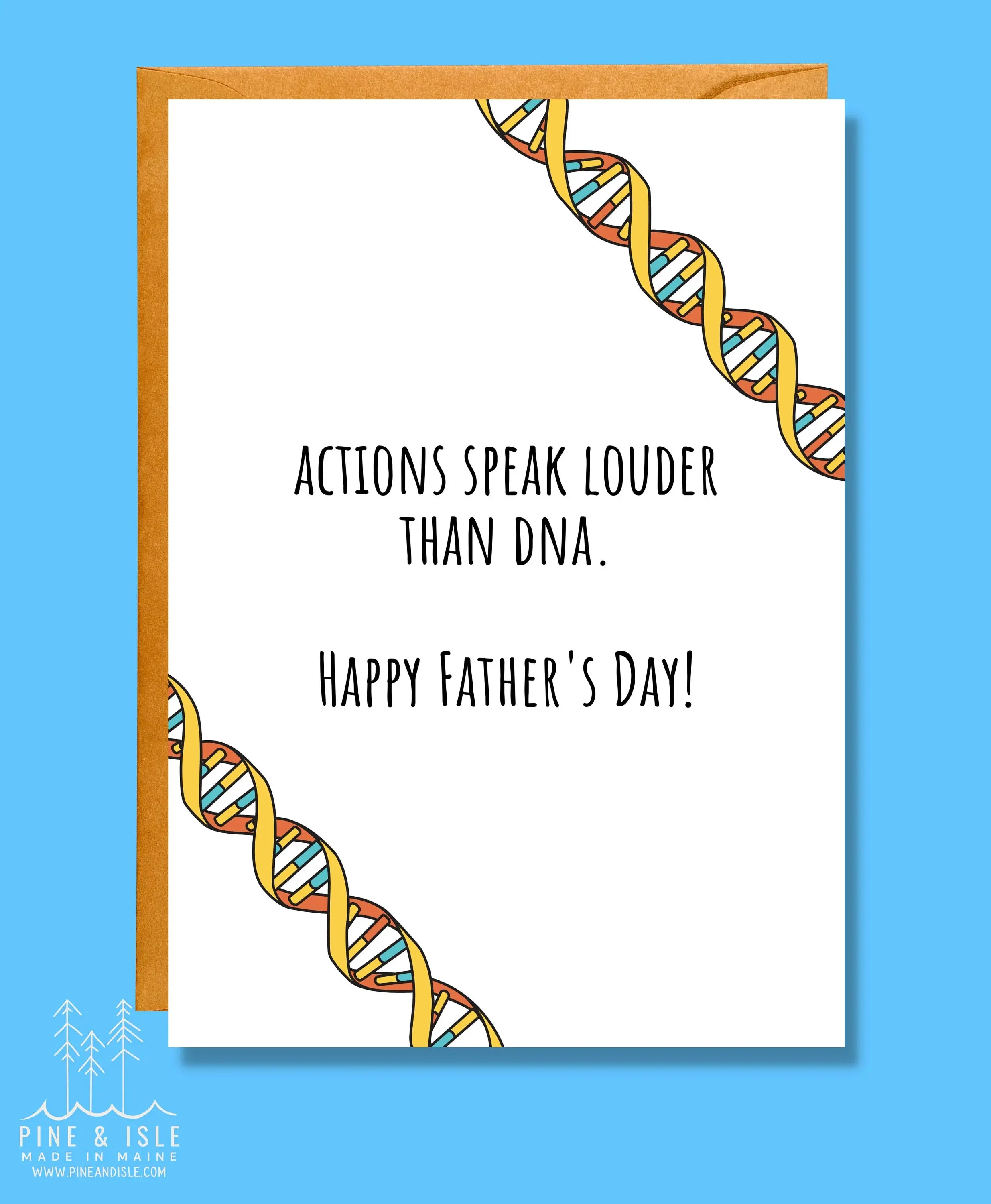Actions Speak Louder Than DNA _ Father's Day Card _ Stepdad Card