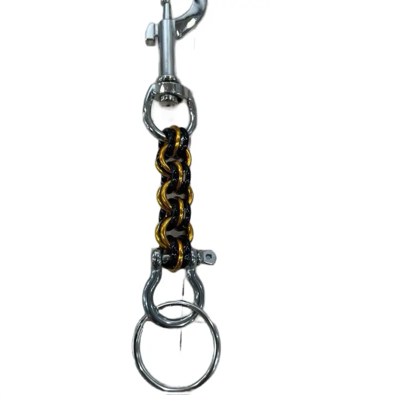 3 Link Style All metal Keychain with Swivel Eye Hook Clip.
