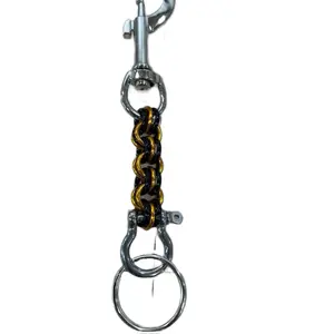 3 Link Style All metal Keychain with Swivel Eye Hook Clip.