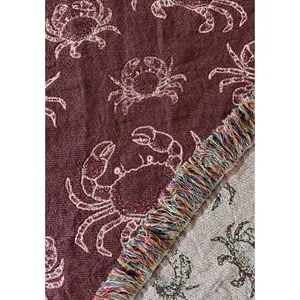 Coastal Crab Woven Blanket