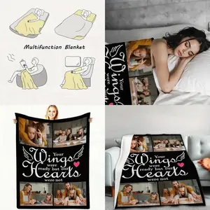 Personalized Pet Memorial Blanket with Custom Photo Design Luxurious Cozy Flannel Throw for Home Dr Sympathy Keepsake Featuring Heartfelt Quote AllSeason hine Washable Soft Cozy Wrap