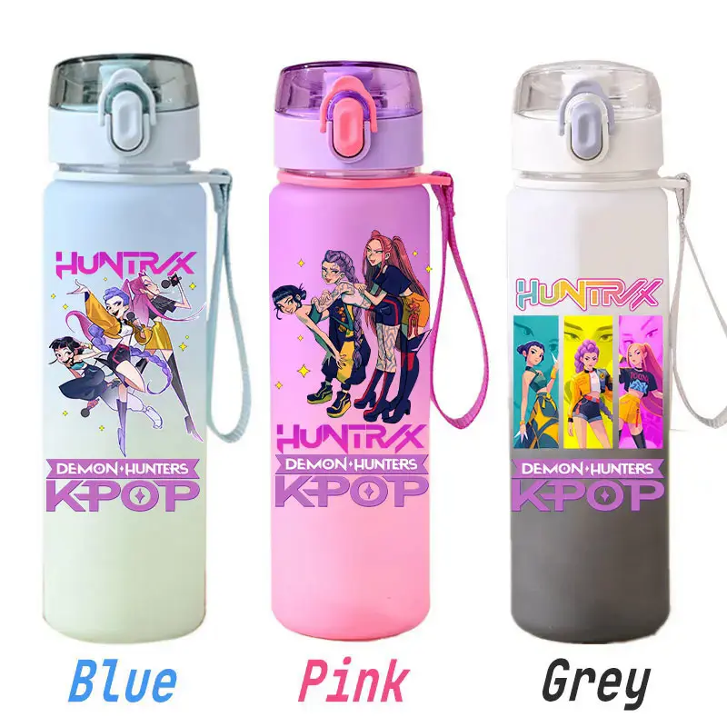 For KPOP Cup 750ML Bottle Portable Sports kpop Plastic Anime Gradient Drinking Direct drinking water cup gourd container