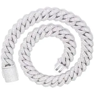 18mm VVS Moissanite Cuban Link Chain – 925 Silver | Bubble Style | 20"