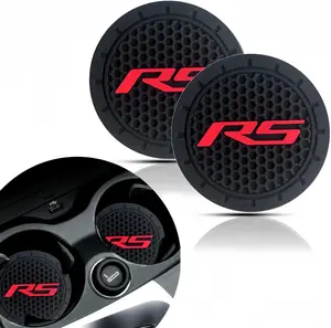 Women's 2Pcs Silicone Gel Anti-Slip Car Cup Holder Inserts, 2.75in Diameter Coasters for Chevy Camaro RS, Easy-Clean Car Accessories, Auto Interior Mats