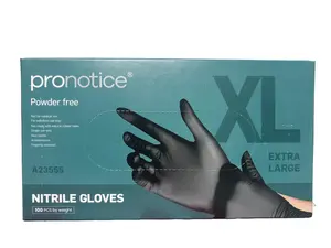 Powder-Free Nitrile Gloves XL – Extra Large, Black, 100 Count