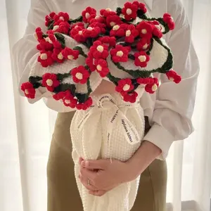New 60cm 80cm Flower Bouquet Blanket Romantic Handmade Crochet Flowers Blanket DIY Daisy Crocheted Baby Blanket Valentine’s Day