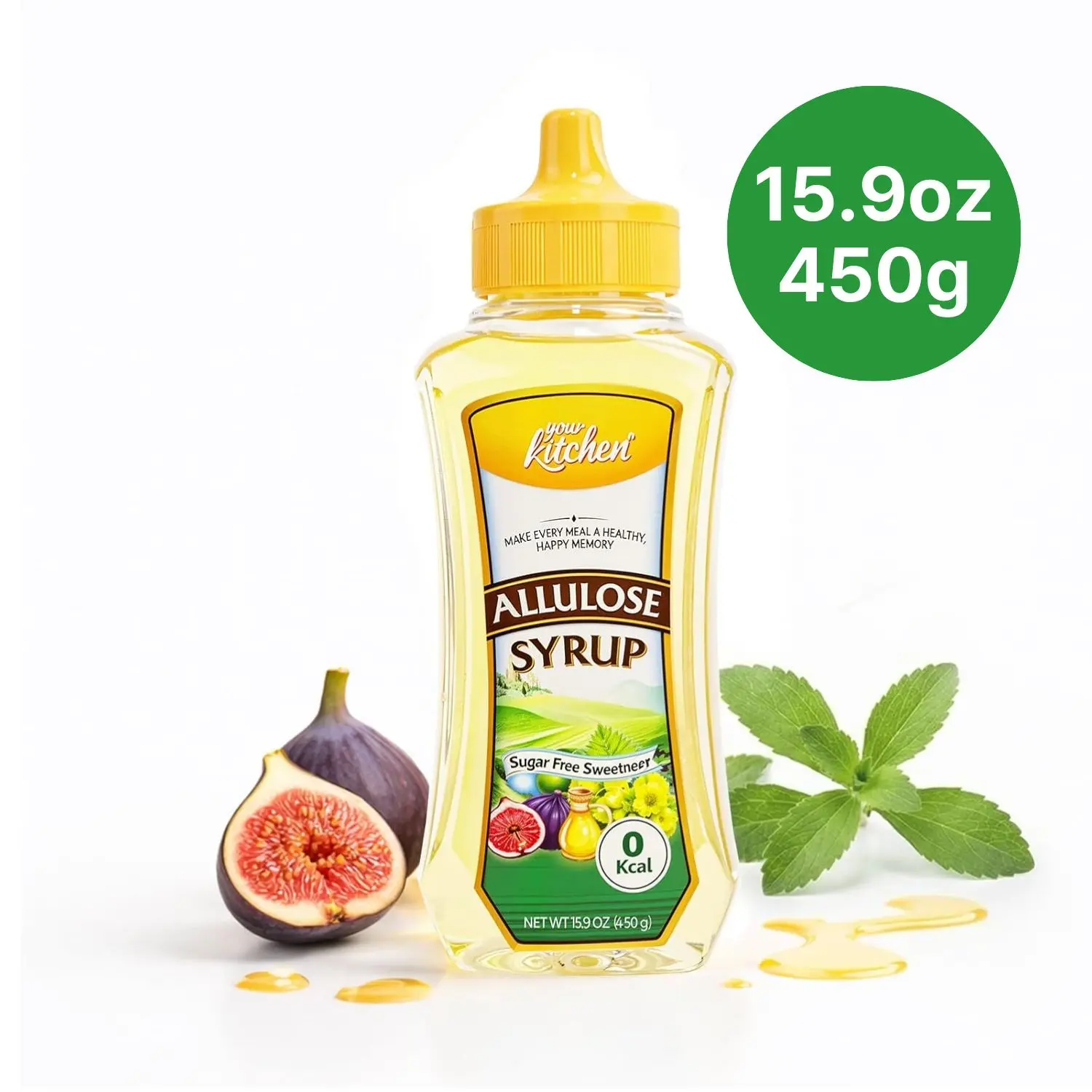 99.5% Pure Allulose Syrup Sweetener (15.9 Fl Oz) - Gluten-Free, GMO-Free, Vegan, Non-Erythritol Sugar Substitute for Baking, Beverages | Staple for Food and Snacks