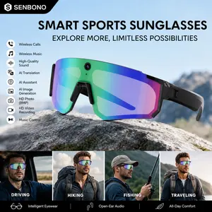 Camera glasses, 8-megapixel high-definition photo and video recording, chat GPT function, dual microphones for noise reduction, 4GB RAM, AI smart glasses, music playback glasses, ideal gift for men and women, Multifunctional Smart Glasses